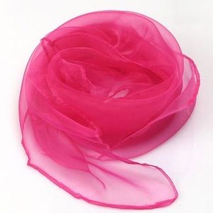 Fuchsia Pinup Nylon chiffon head scarf rockabilly blue